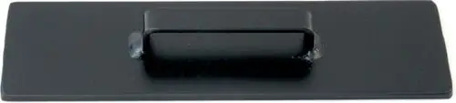 Black metal cleaning plate with a central handle, designed for use with certain floor cleaning equipment. Compatible with Wolf products.